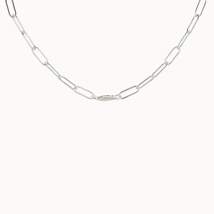 Silver Boldly Necklace in sterling silver, alternate angle detail view 2