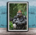 gorilla photography, silverback wall art, uganda jungle print, wildlife fine art, african nature decor, primate photo art, rainforest wall decor, safari home artwork, jungle wildlife print, gorilla portrait art, bwindi forest photo, african wilderness decor, nature lover gift, travel wall art, exotic wildlife image