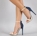 Single-Strap Buckle High-Heel Sandals
