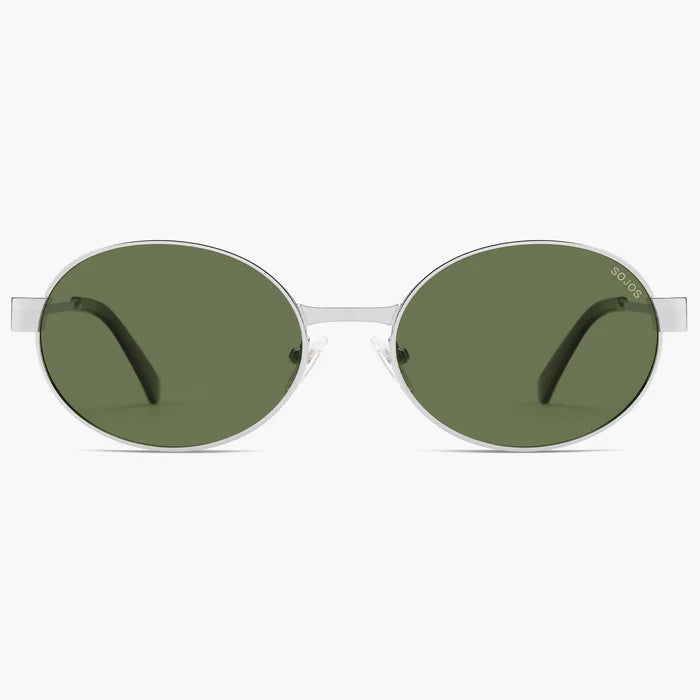Silver Frame Green Lens