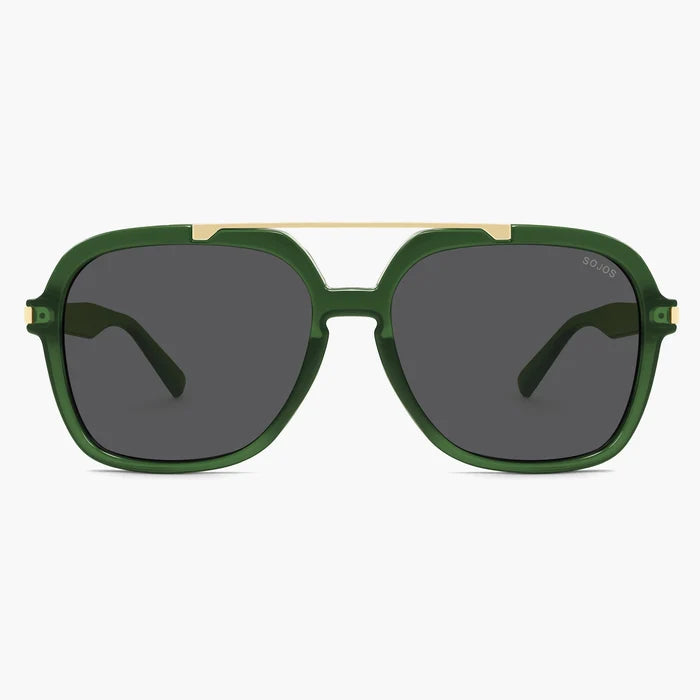 Dark Green Frame Grey Lens