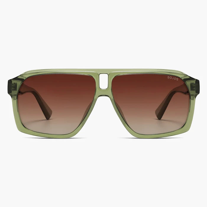 Green Frame Brown Lens