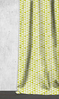 Triagonal Print Home Décor Fabric By the Metre (White/ Green)