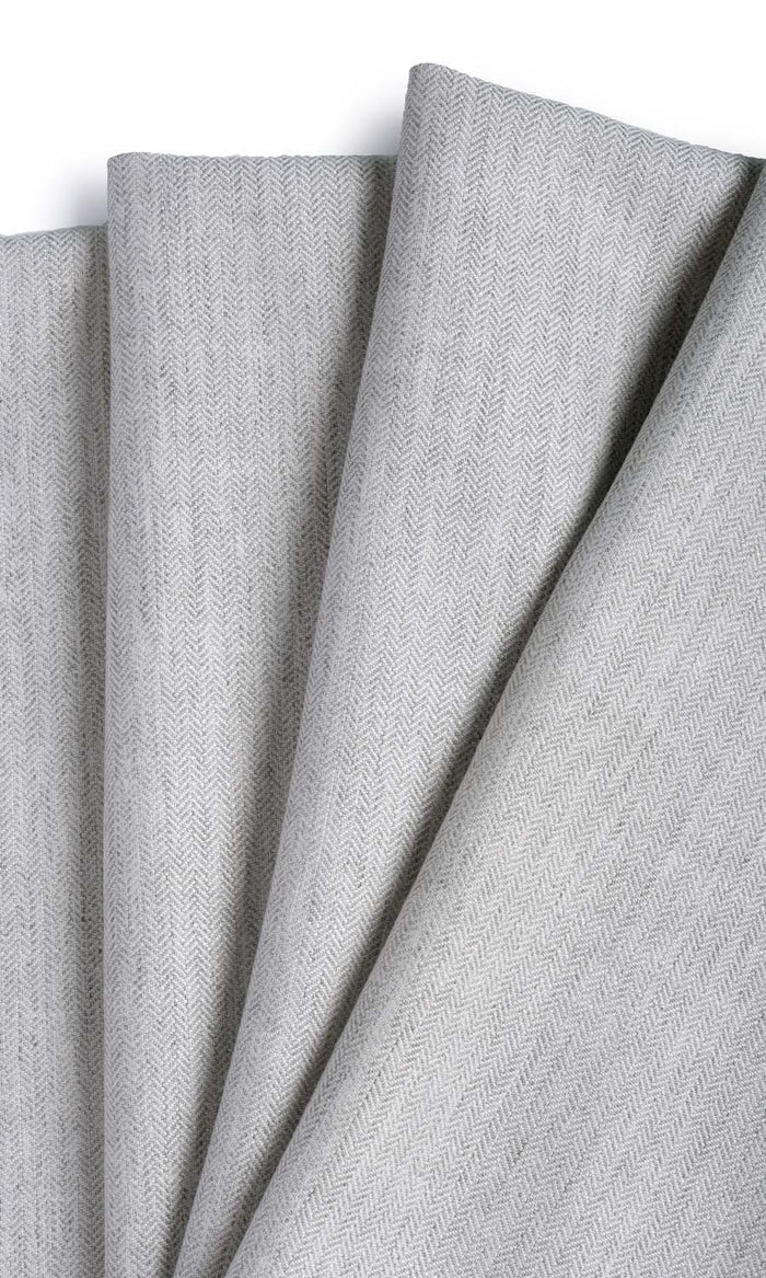 Herringbone Textured Home Textile Fabric Material By the Metre (Smoke White)