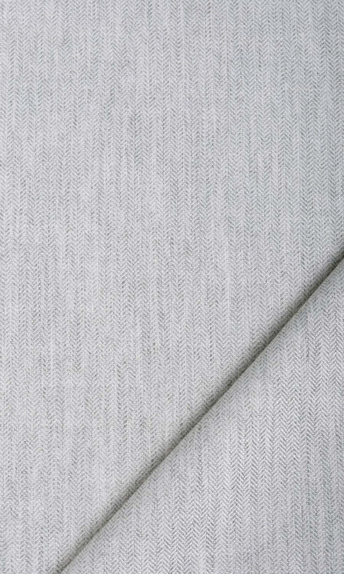 Herringbone Textured Fabric Material By the Metre (Smoke White)