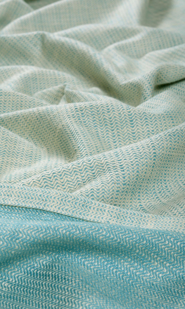 Textured Cotton Fabric By the Metre for Curtains & Drapes (Pastel Blue)