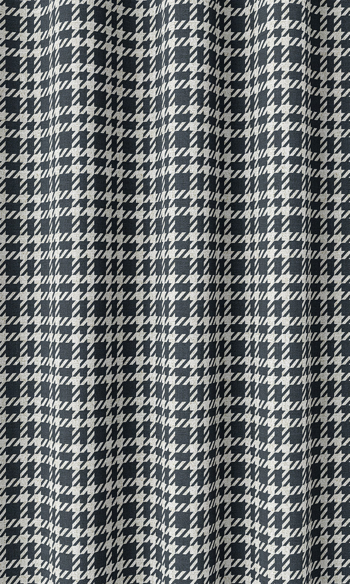 Checkered Drapery (Midnight Blue/ White)