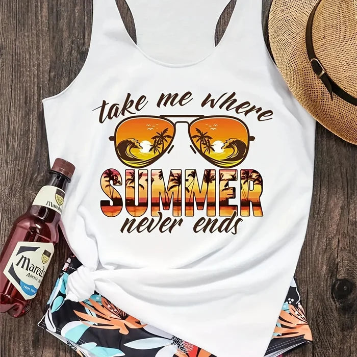 Sleeveless Loose Vest Top | Relaxed Fit Summer Tank