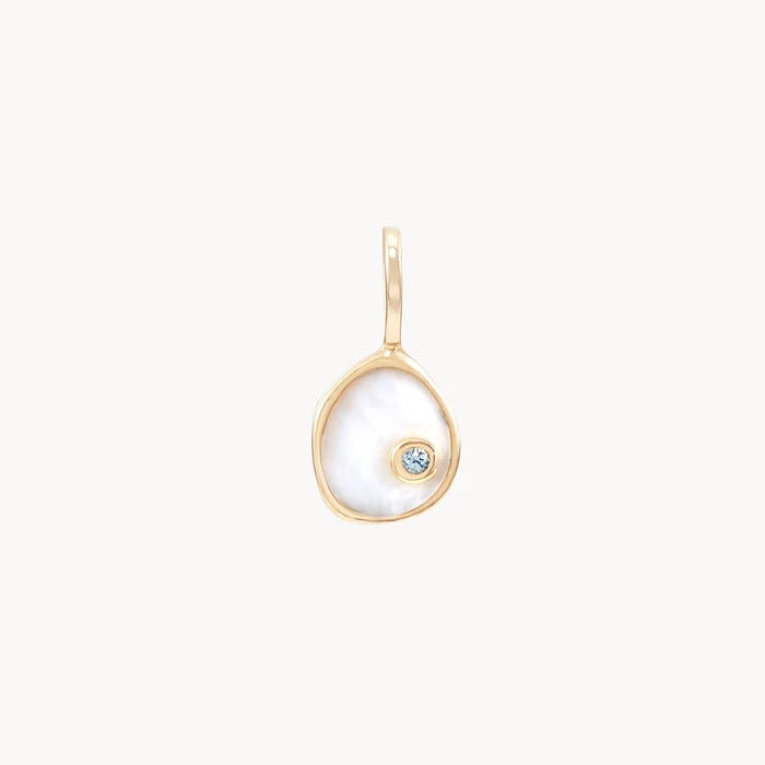 Small Water Element Necklace Charm in 10k yellow gold
