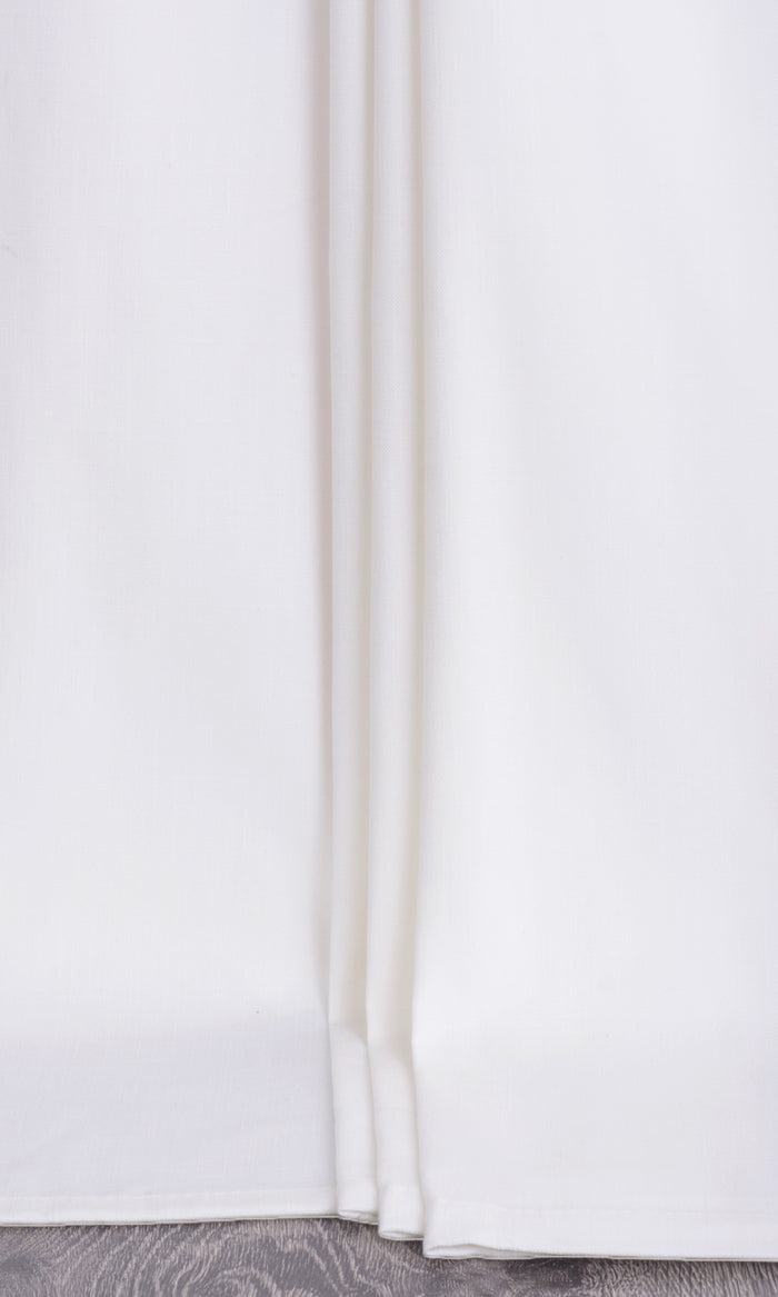 Solid Textured Pinch Pleat, Rod Pocket, Eyelet Curtains (White)
