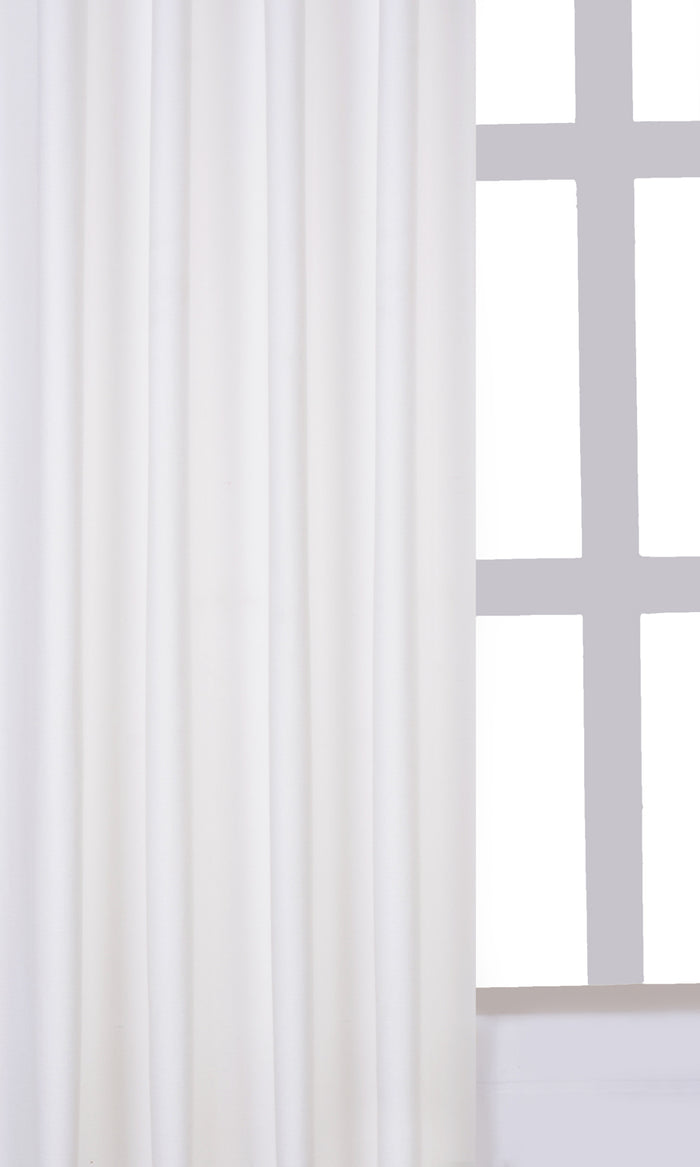 Solid Textured Curtains / Drapes / Window Drapery Panels (White)