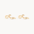 Snail Trail Studs in 10/14k yellow gold with diamond
