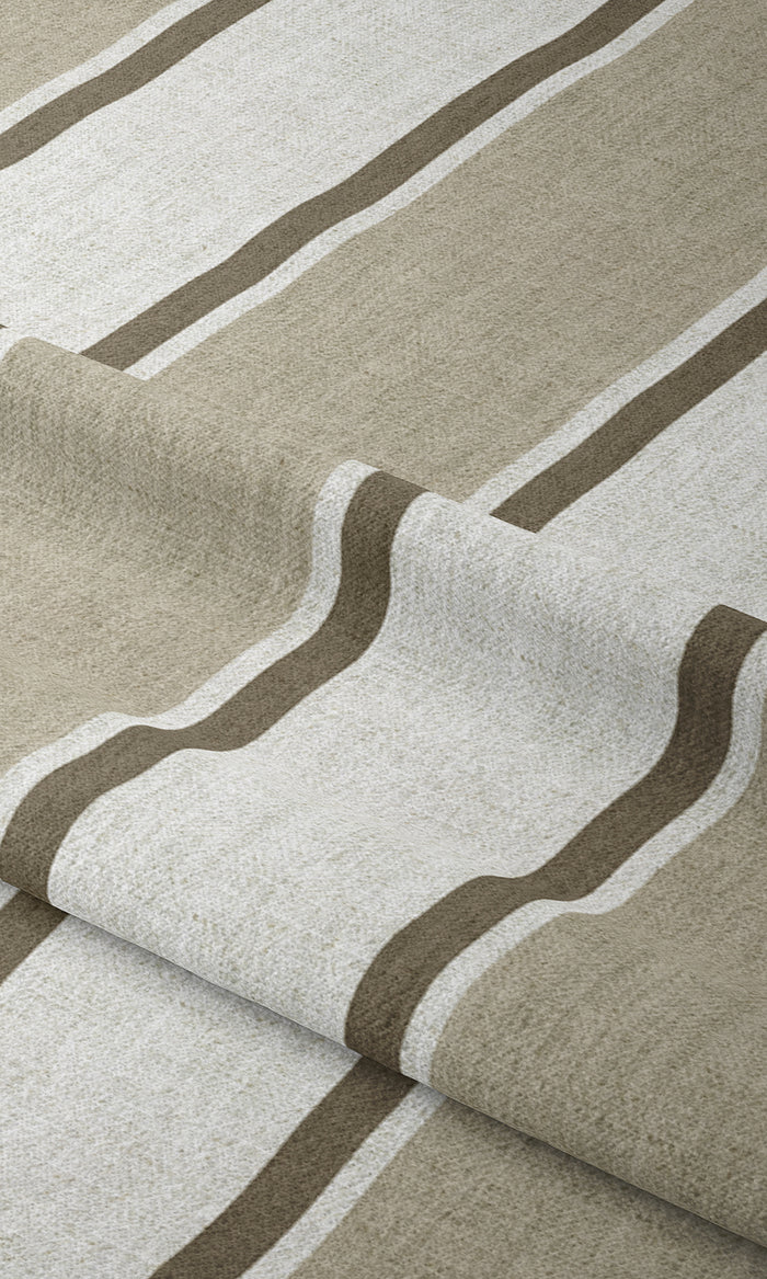 Modern Striped Window Treatments Fabric By the Metre (Beige/ White)