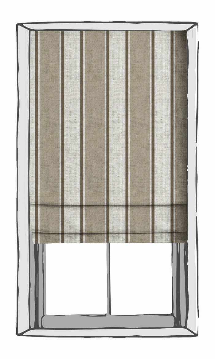 Modern Striped Fabric Material By the Metre (Beige/ White)