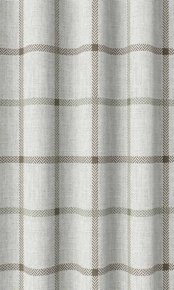 Modern Check Patterned Home Décor Fabric By the Metre (Linen White)