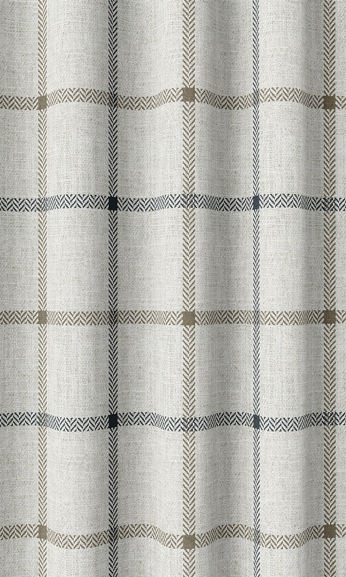 Check Patterned Drapes (Oatmeal White)
