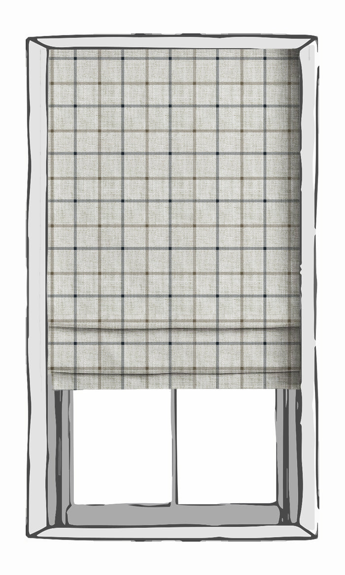 Check Patterned Drapes (Oatmeal White) Extra Long Short Wide