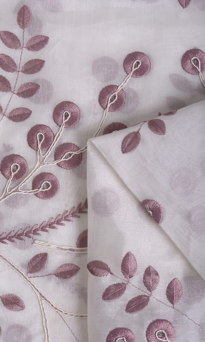 Nature Inspired Curtain Panels (White/ Pink) Extra Long Short Wide