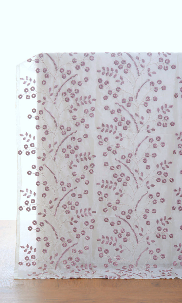 Nature Inspired Made-to-Measure Curtains (White/ Pink)