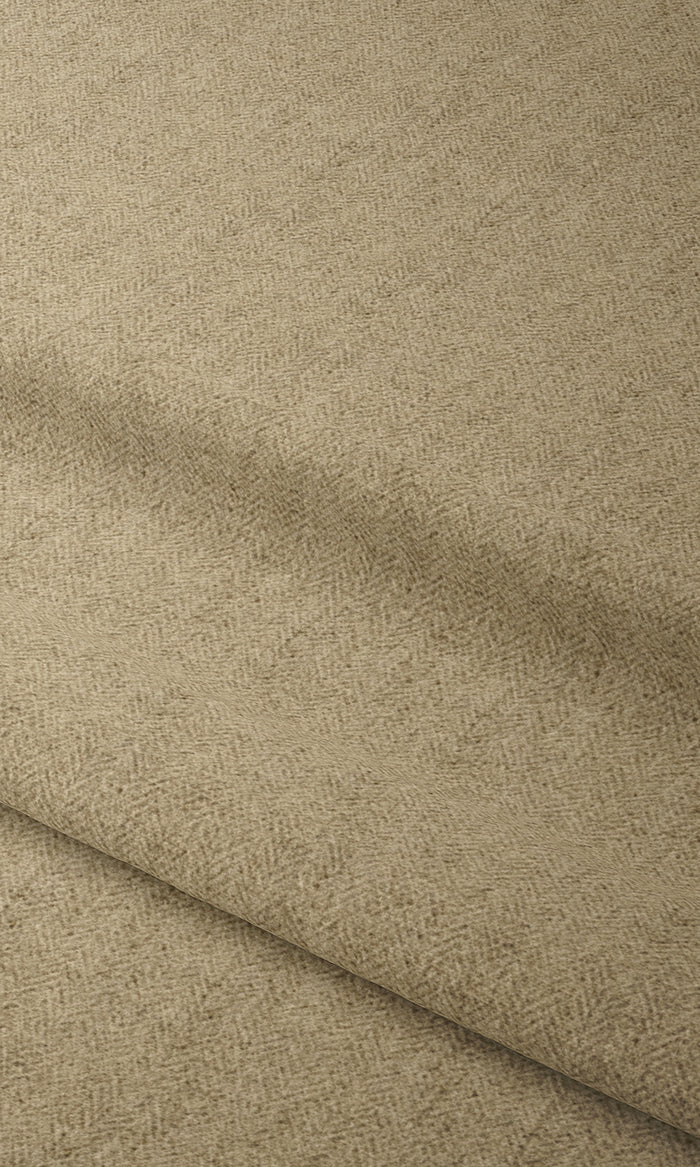 Herringbone Textured Home Textile Fabric Material By the Metre (Beige)