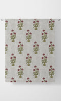 Floral Print Home Décor Fabric By the Metre (White/ Green/ Red)