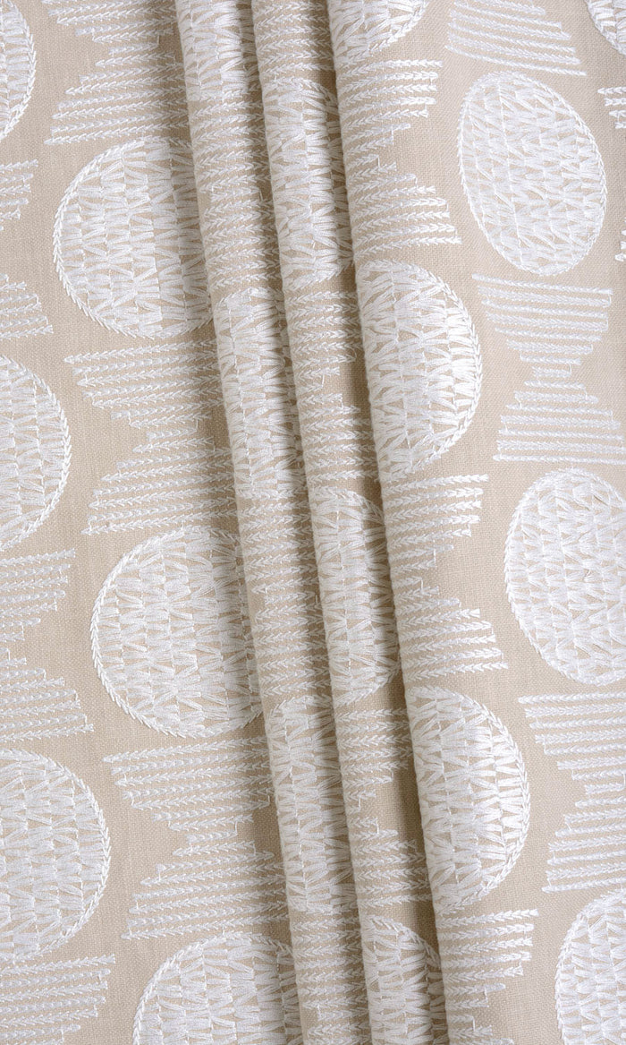 Geometric Patterned Drapes (Beige/ White) Extra Long Short Wide