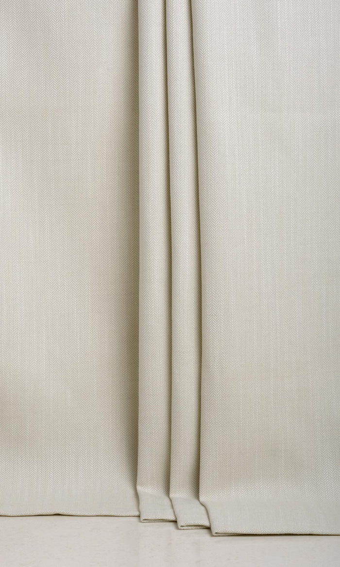 Herringbone Textured Fabric By the Metre for Curtains & Drapes (Pale Grey)