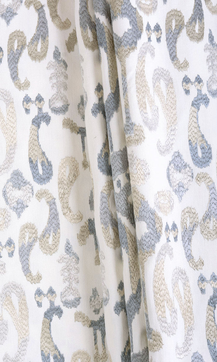 Ikat Print Drapes (Gray/ Beige/ White) Extra Long Short Wide