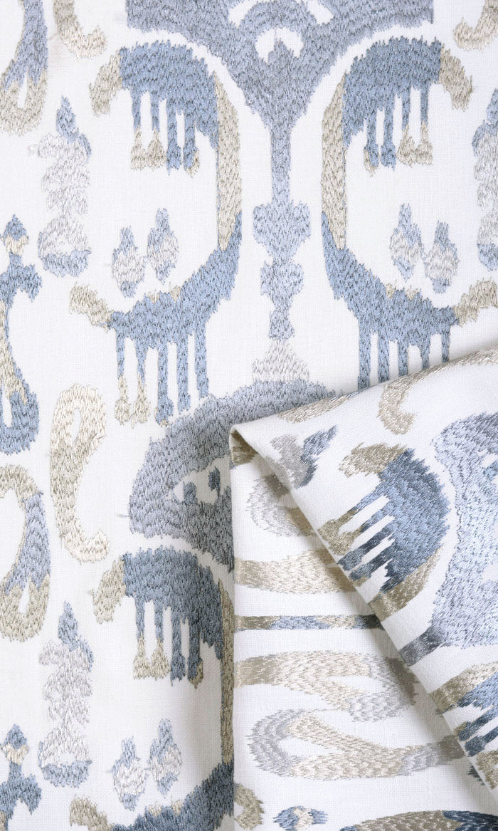 Ikat Print Curtains / Drapes / Window Drapery Panels (Gray/ Beige/ White)