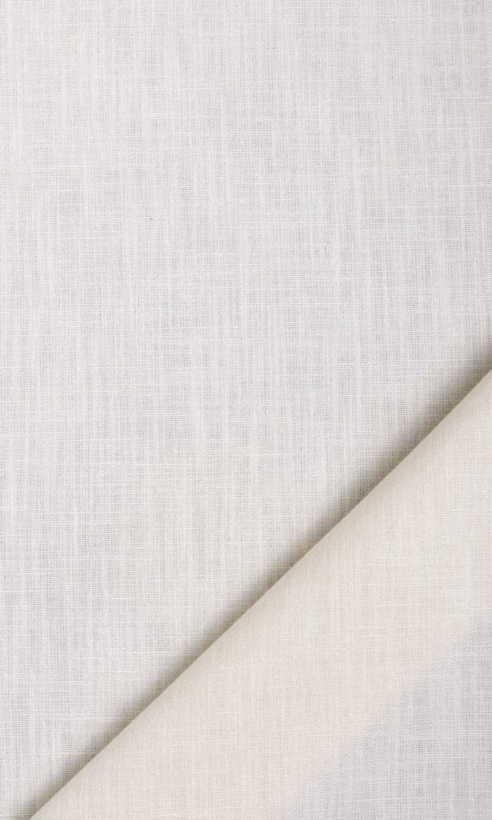 Poly-Cotton Window Treatments Fabric By the Metre (Cream/ White)