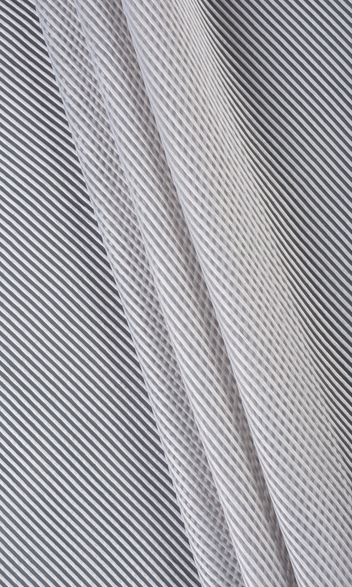 Striped Sheer Window Treatments Fabric By the Metre (Grey)