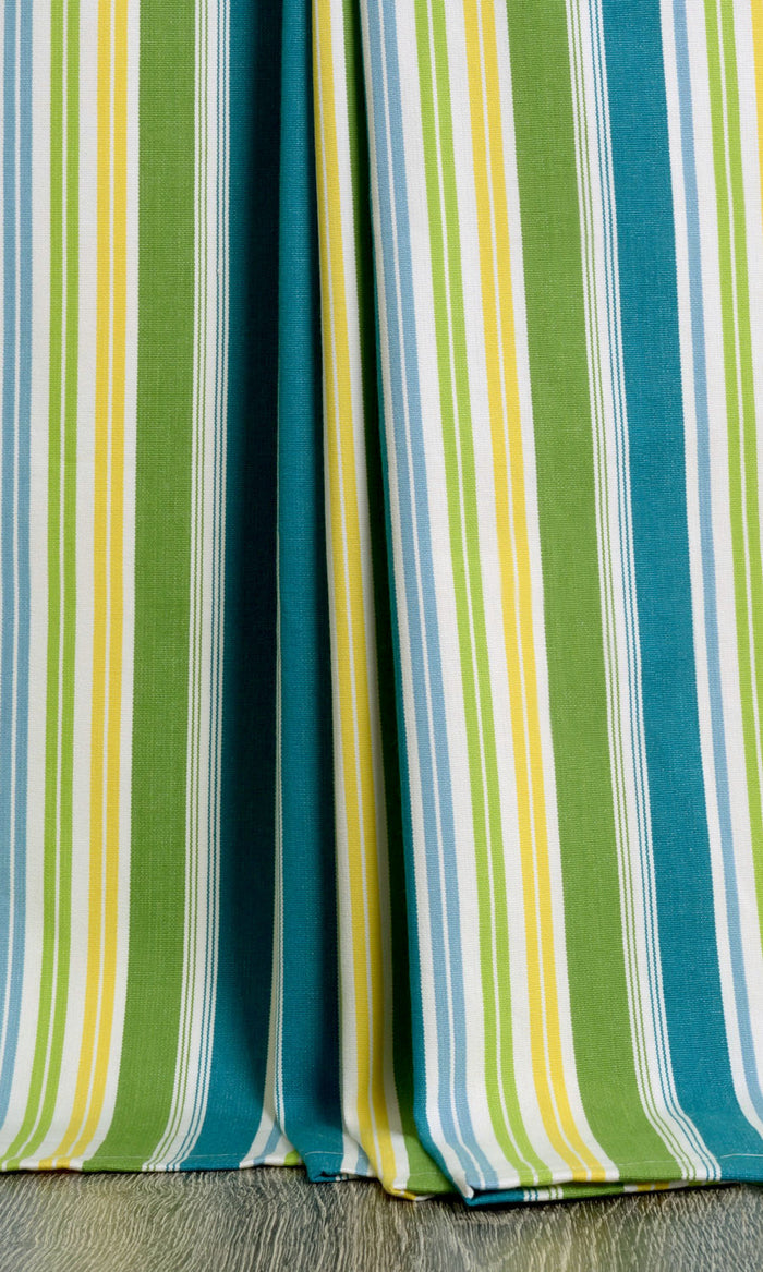 Cotton Pinch Pleat, Rod Pocket, Eyelet Curtains (Blue/ Green/ Yellow)