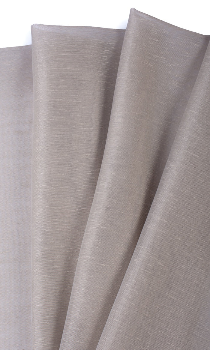 Plain Sheer Fabric Material By the Metre (Taupe Grey)