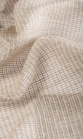 Checkered Sheer Home Décor Fabric By the Metre (Beige/ Brown)