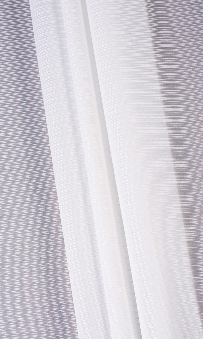 Striped Sheer Fabric Material By the Metre (White)