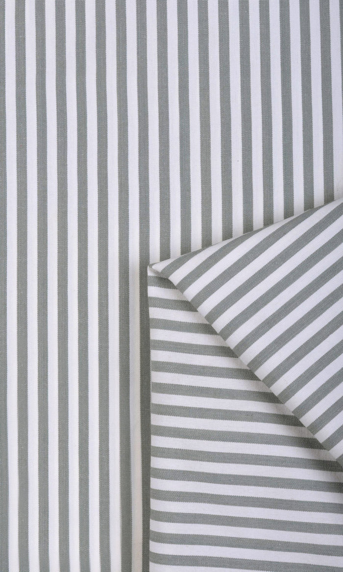 Cotton Window Treatments Fabric By the Metre (White/ Grey)
