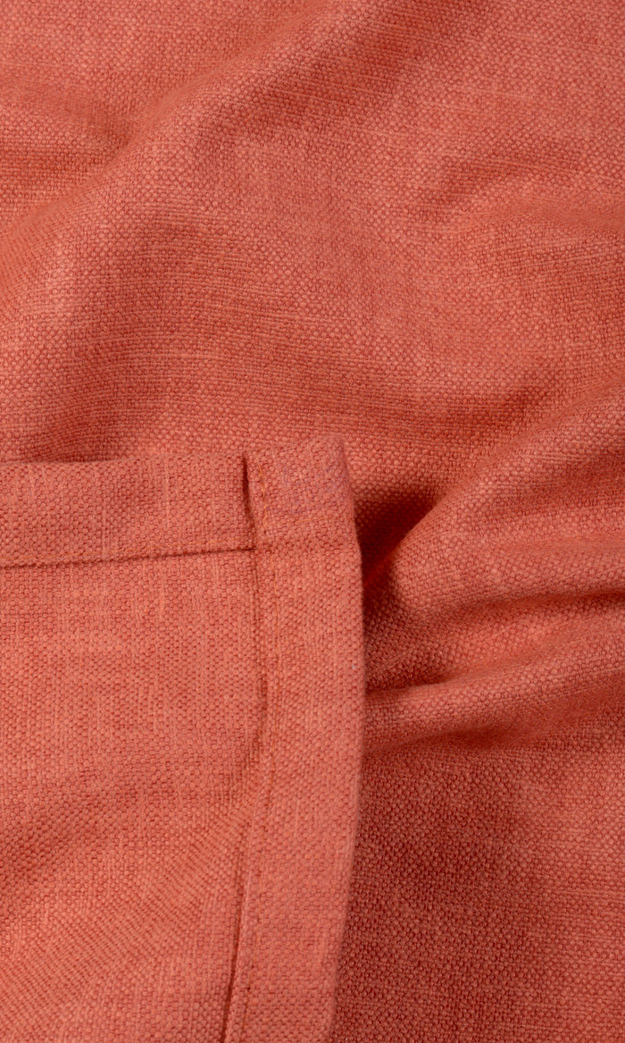 Linen-Blend Curtain Panels for Living, Bedroom, Kitchen, Bathroom (Orange)