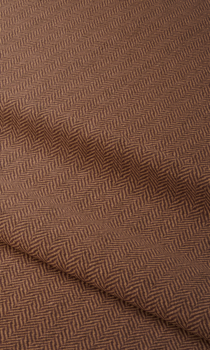 Herringbone Textured Home Textile Fabric Material By the Metre (Deep Orange)