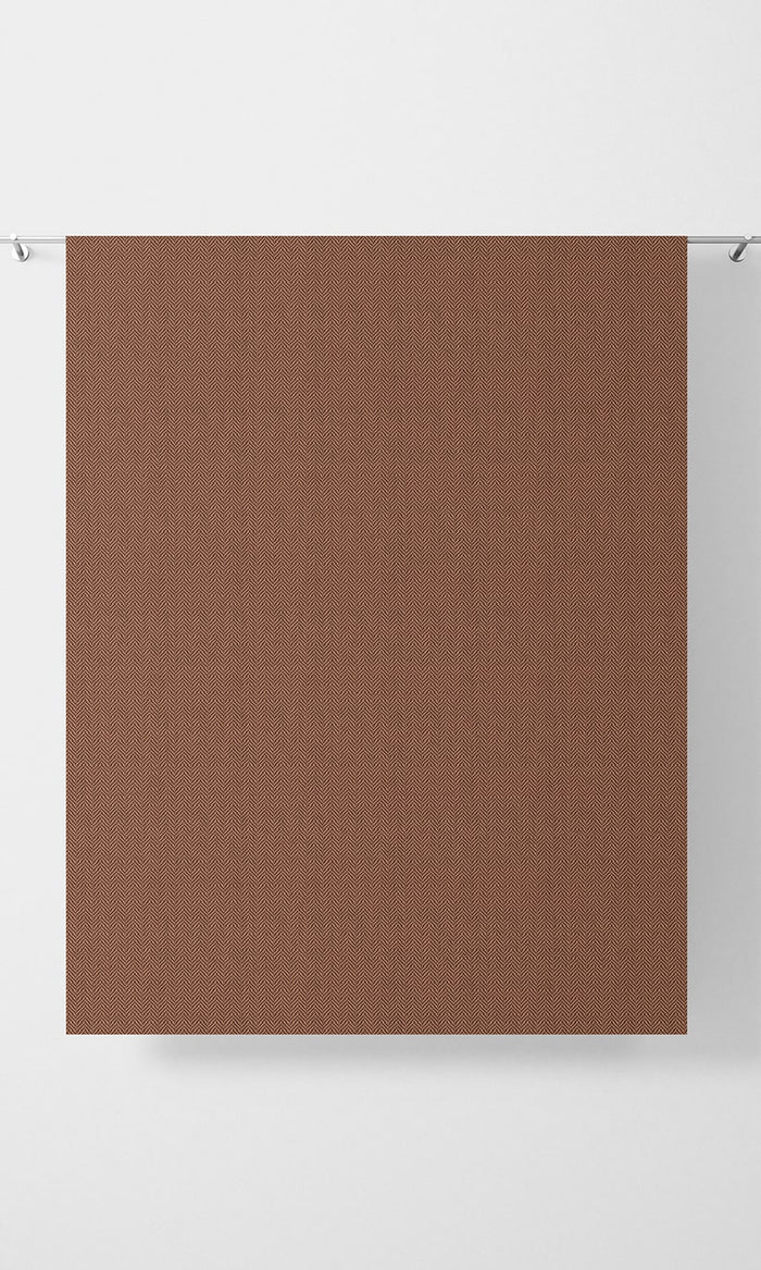 Herringbone Textured Fabric Material By the Metre (Deep Orange)