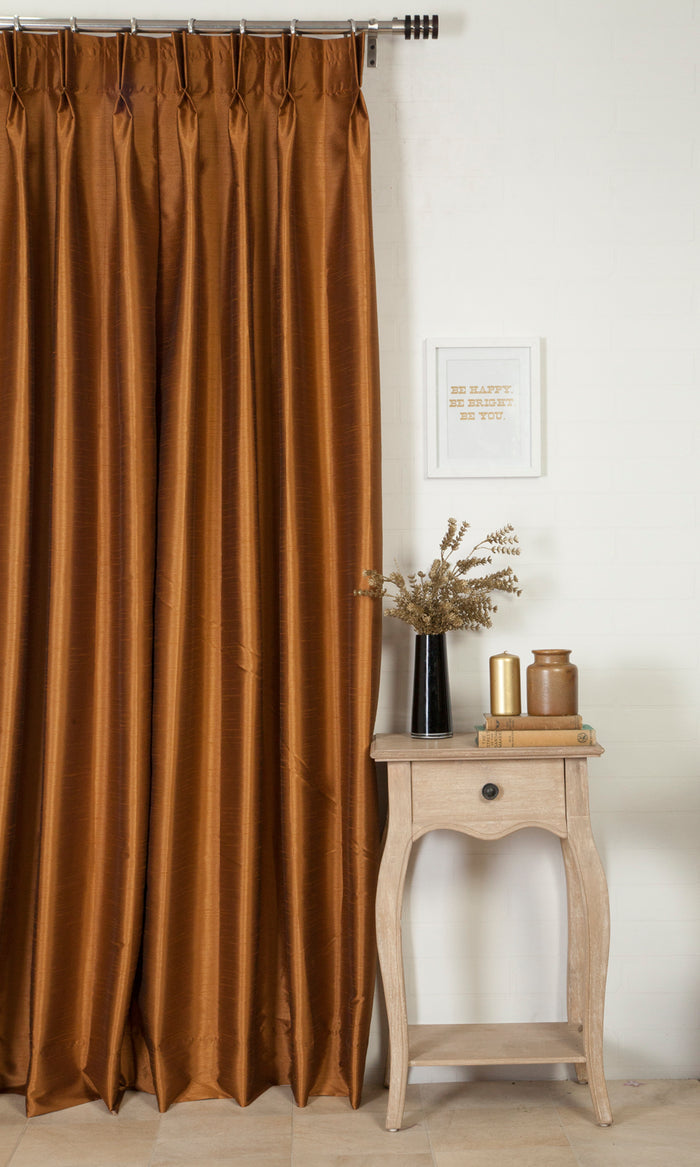 Faux Silk Home Décor Fabric By the Metre (Brown)