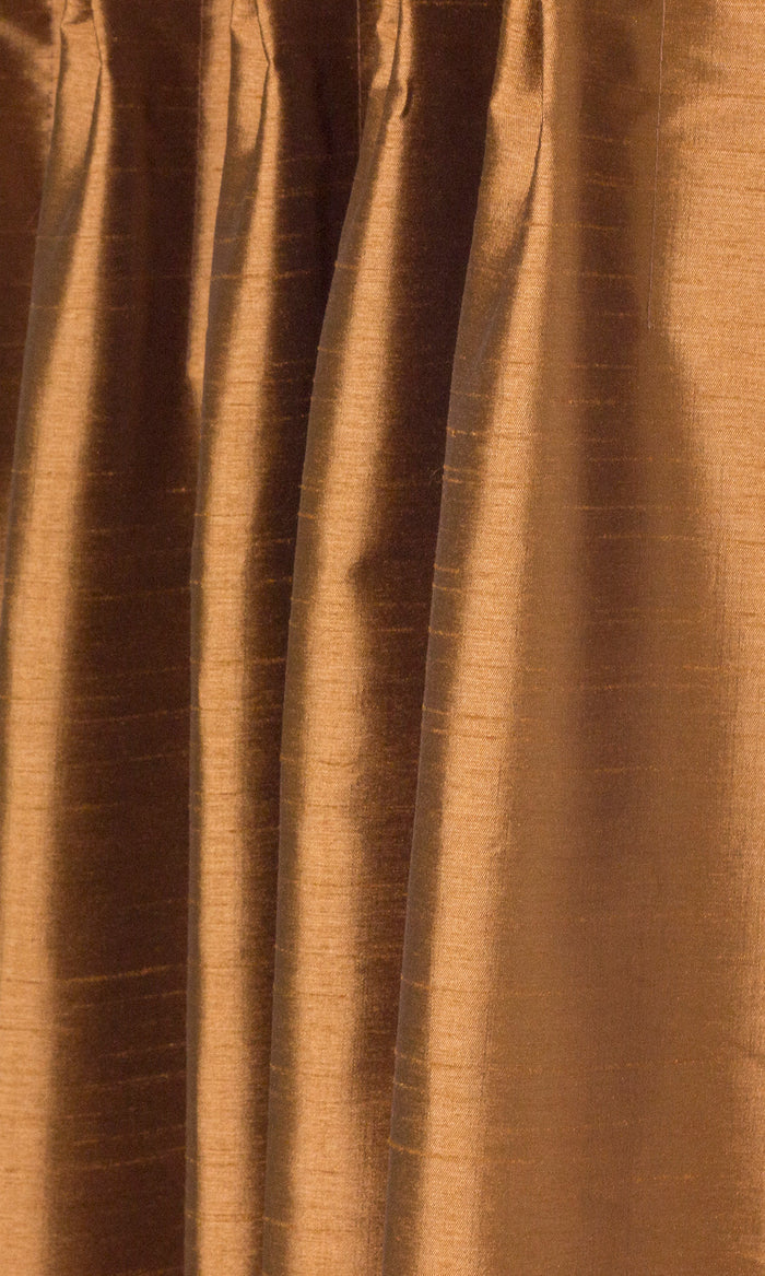 Faux Silk Window Treatments Fabric By the Metre (Brown)