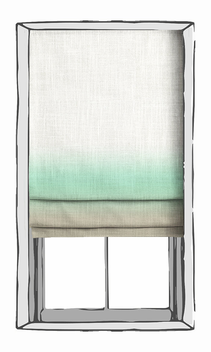 3-Tone Ombre Window Treatments Fabric By the Metre (Green/ Beige)
