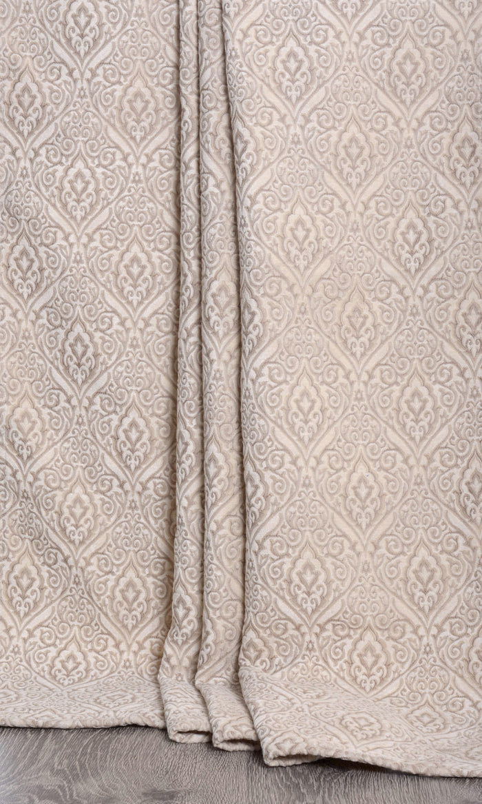 Velvet Curtains (Ivory/ Beige) Extra Long Short Wide
