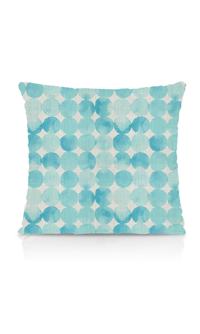 Polka Dots Home Textile Fabric Material By the Metre (White/ Turquoise)
