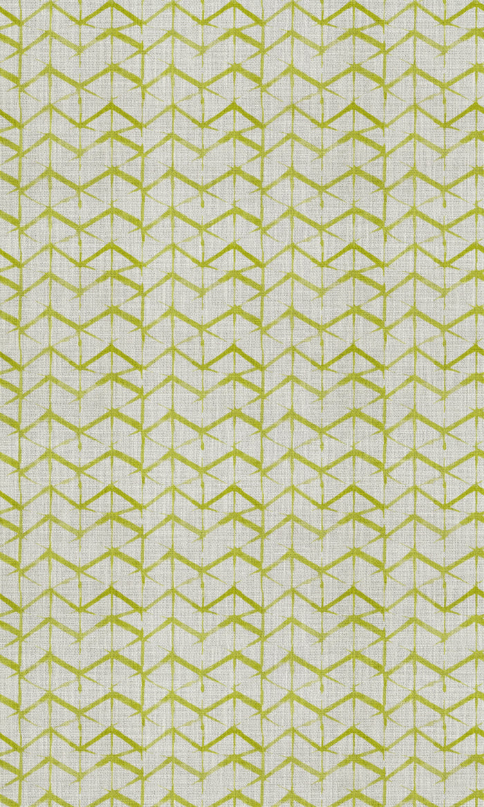 Bow-Arrow Patterned Fabric Material By the Metre (White/ Pear Green)