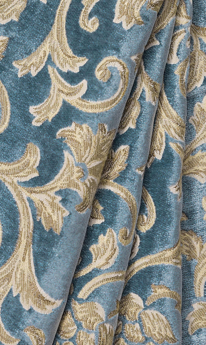 Floral Velvet Curtains for Living, Bedroom, Kitchen, Bathroom (Beige/ Brown/ Blue)