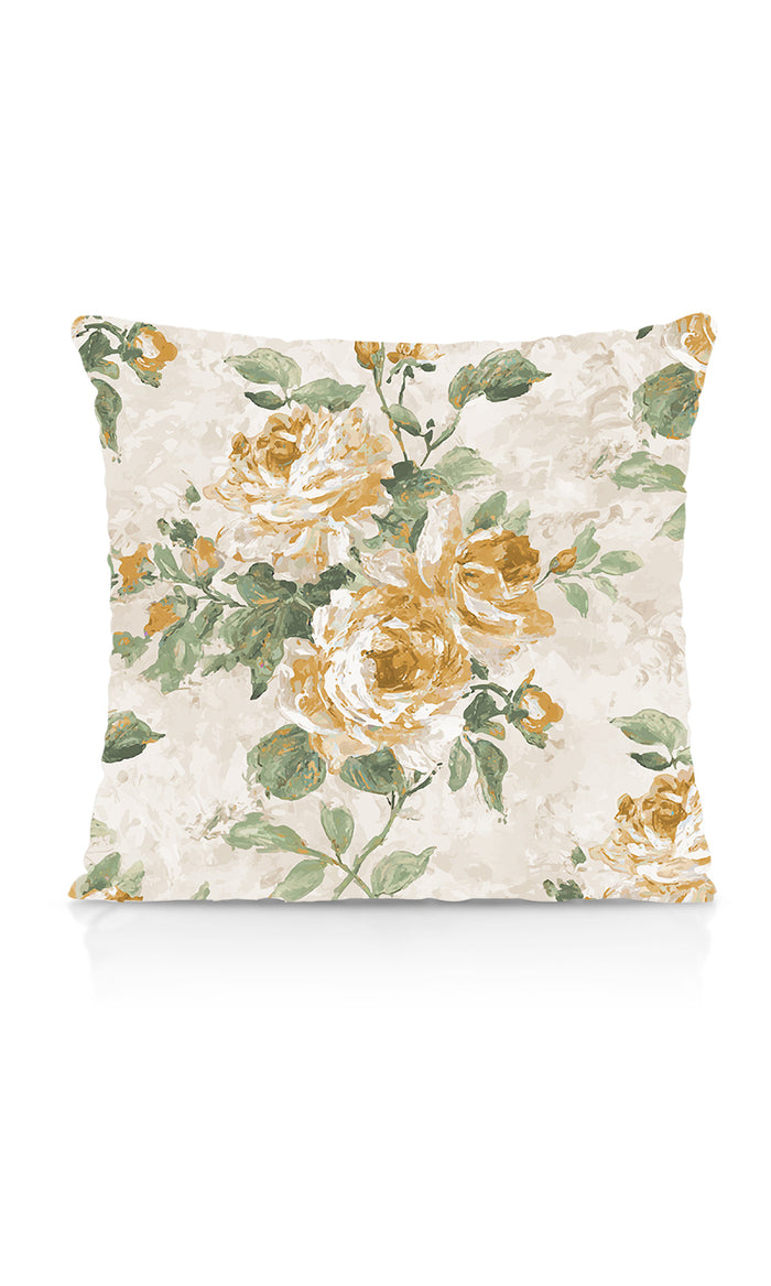 Dimout Floral Drapes (Yellow/ Ivory/ Green) Extra Long Short Wide