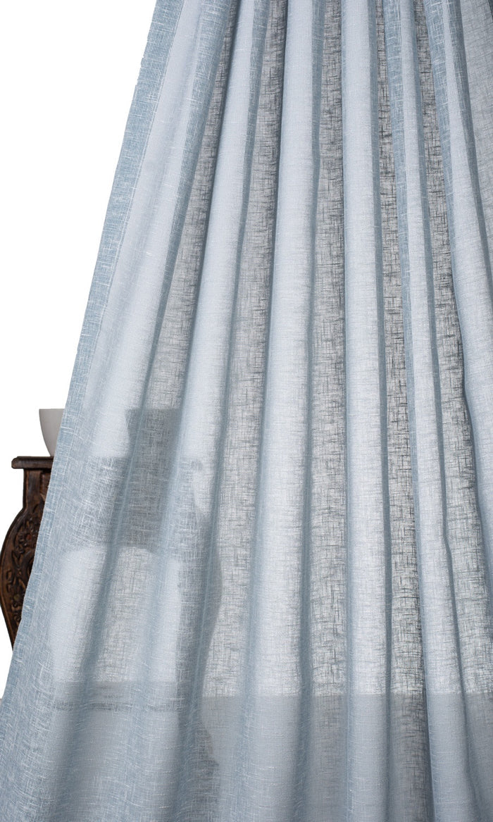 Textured Sheer Window Treatments Fabric By the Metre (Blue)