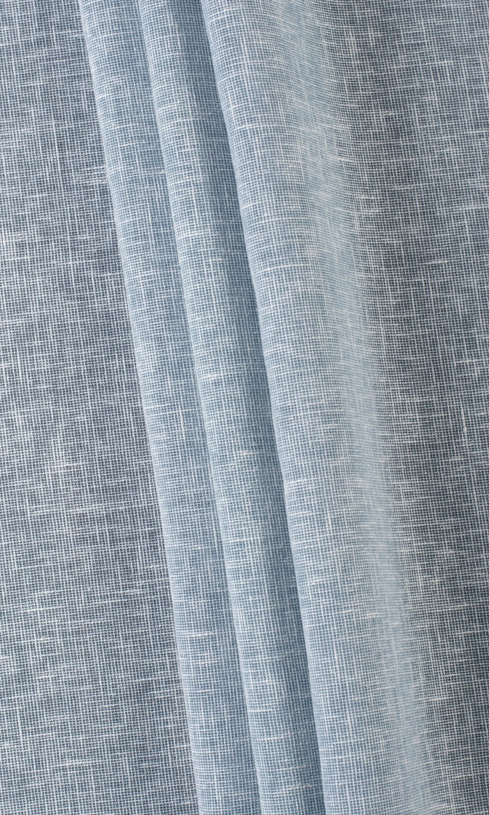 Textured Sheer Home Textile Fabric Material By the Metre (Blue)