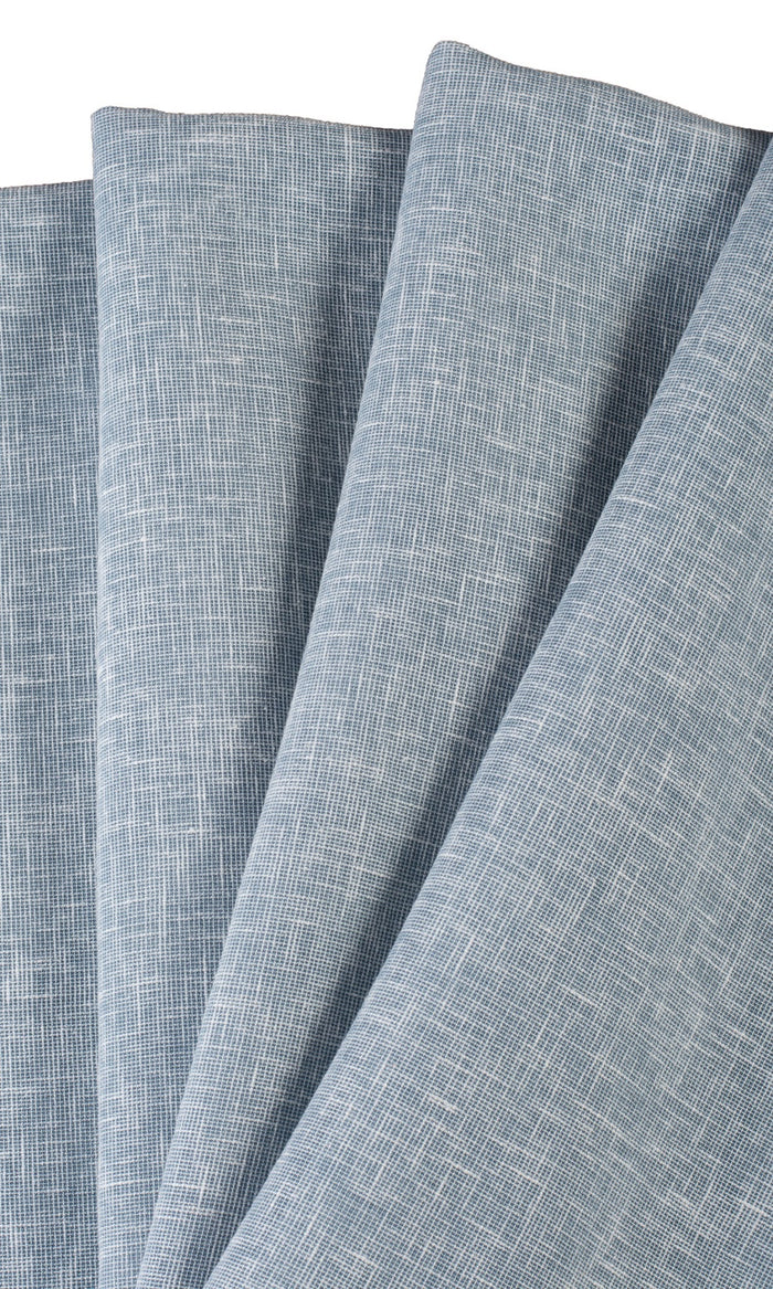 Textured Sheer Fabric Material By the Metre (Blue)